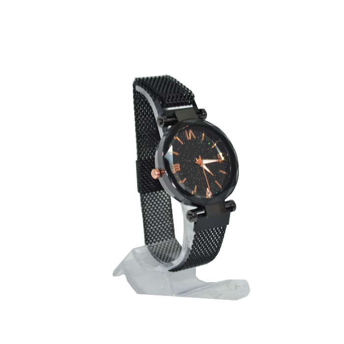 [36841] RELOJ CON  BRILLO MALLA METALICA