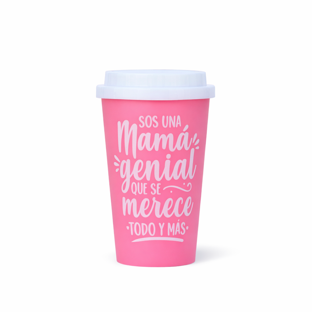 VASO PLASTICO FRASE DIA DE LA MADRE