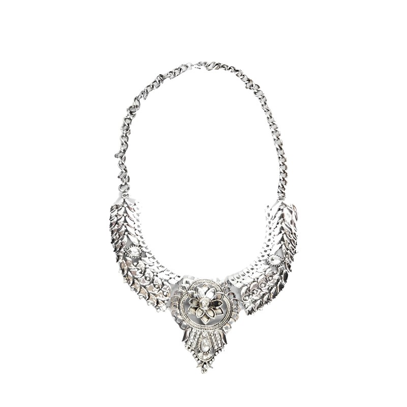 GARGANTILLA GRANDE VINTAGE PLATEADA