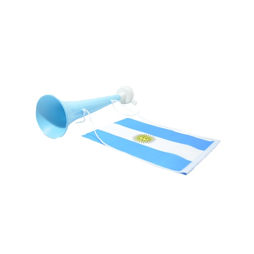 VUVUZELA CELESTE CON BANDERA ARGENTINA