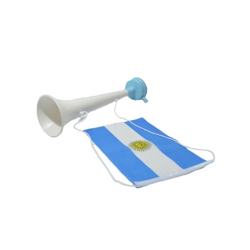 VUVUZELA BLANCA CON BANDERA ARGENTINA