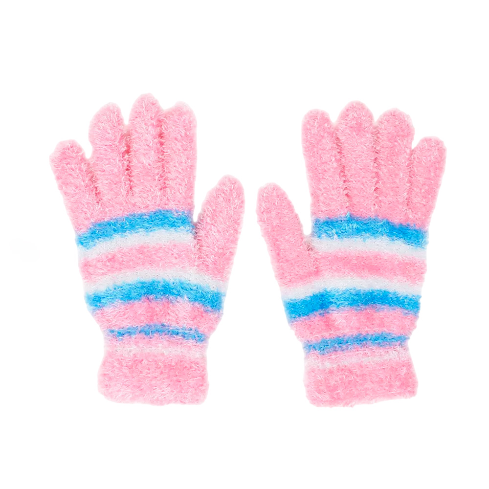 GUANTES DE PLUSH INFANTILES CON RAYAS