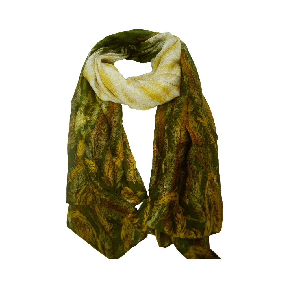 CHALINA ANCHA ESTAMPA DE BORLAS BICOLOR