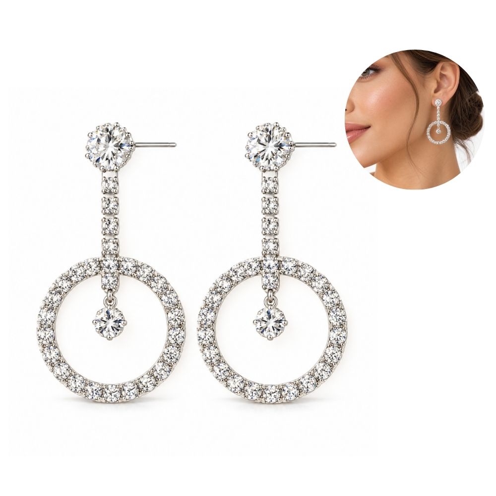 AROS CON PASANTE Y STRASS RENDONDOS