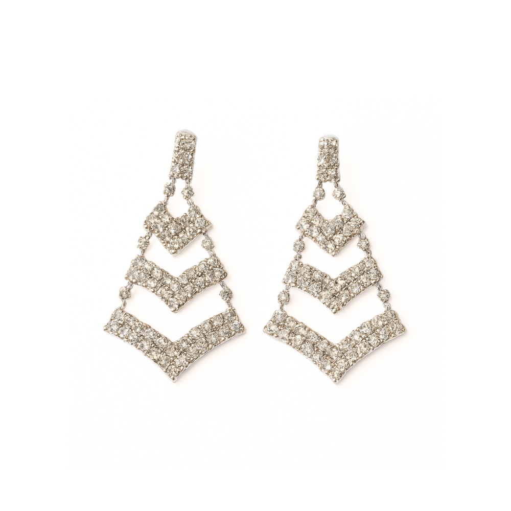 AROS COLGANTE CON STRASS ROMBO