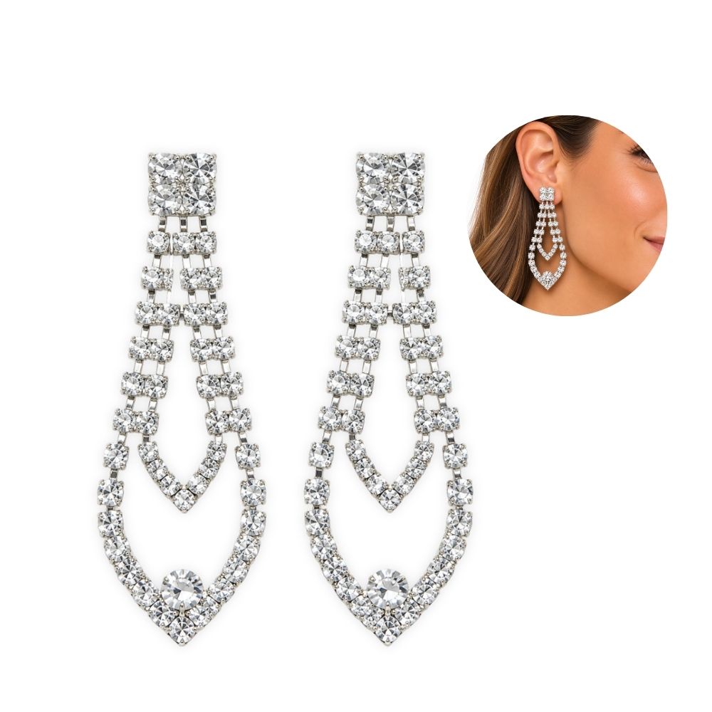 AROS CON STRASS FORMA GOTA