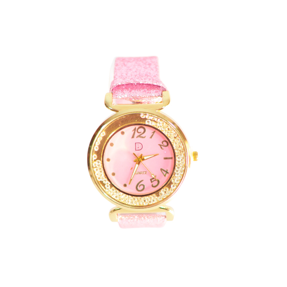 RELOJ CON CUADRANTE DE STRASS Y MALLA SILICONADA CON GLITTER