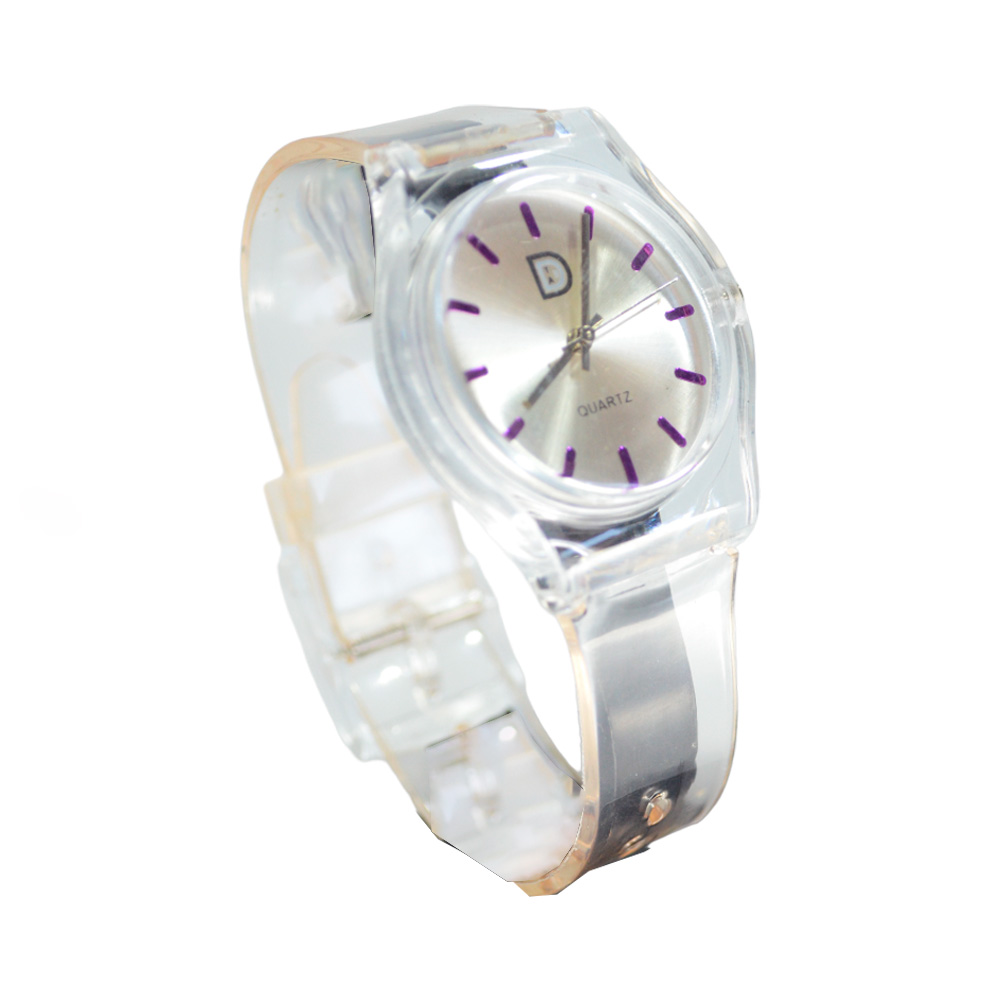 RELOJ MALLA SILICONA TRANSPARENTE