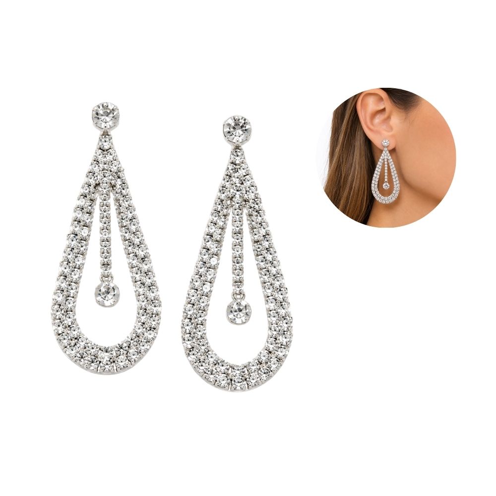 AROS LAGRIMAS COLGANTES C/ STRASS