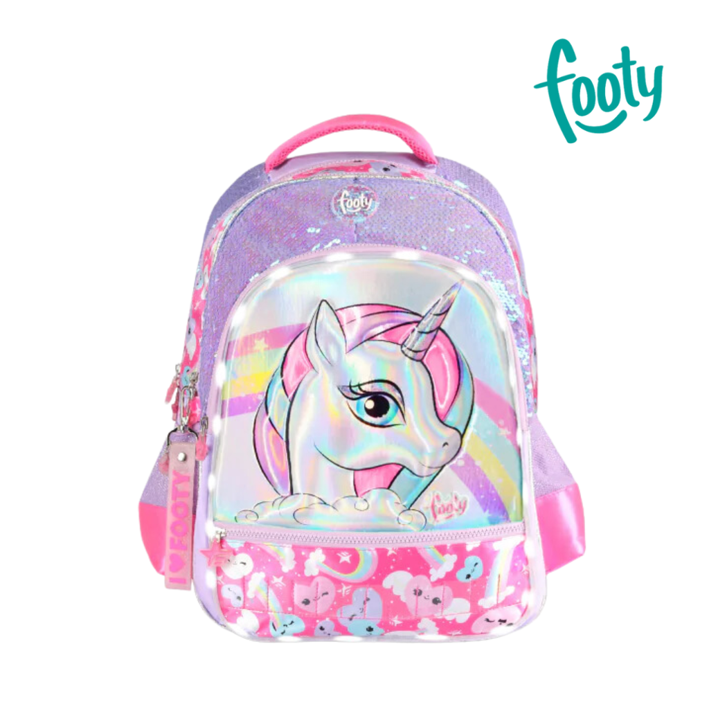 MOCHILA 18" UNICORNIO LUZ LED FOOTY