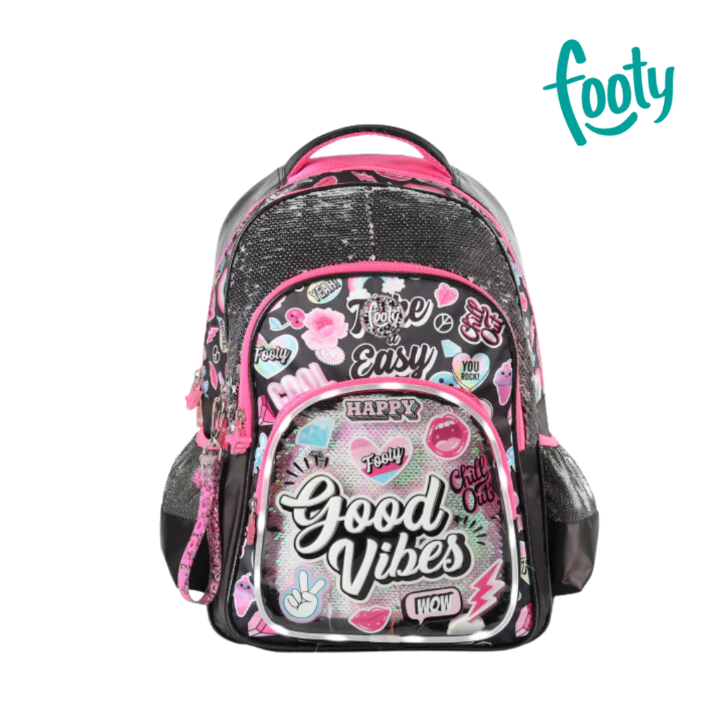 MOCHILA ESPALDA 18" GOOD VIBES CON LUZ LED