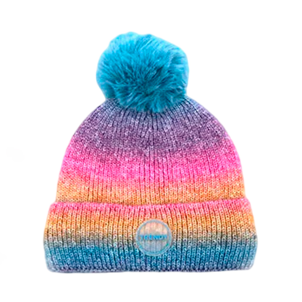 GORRO CON POMPON MULTICOLOR