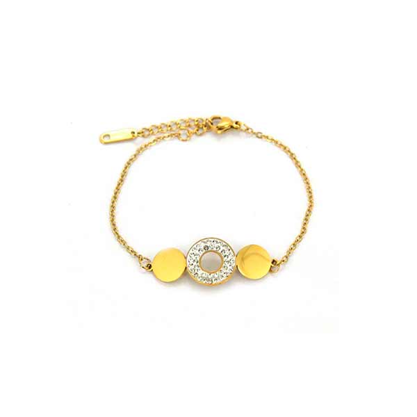 PULSERA DE ACERO CIRCULO CON STRASS