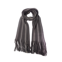 BUFANDA DE LANA RAYADA CON FLECOS 25CM X 190 #30