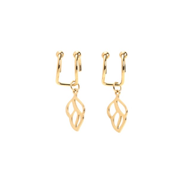 AROS DE ACERO DORADO DE HOJAS