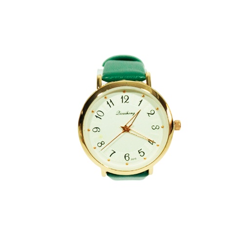 RELOJ MALLA DE CUERINA CON BORDE DORADO