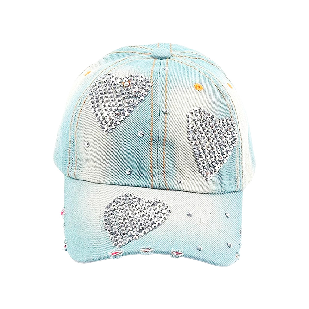 GORRA DE JEAN CON STRASS CORAZON