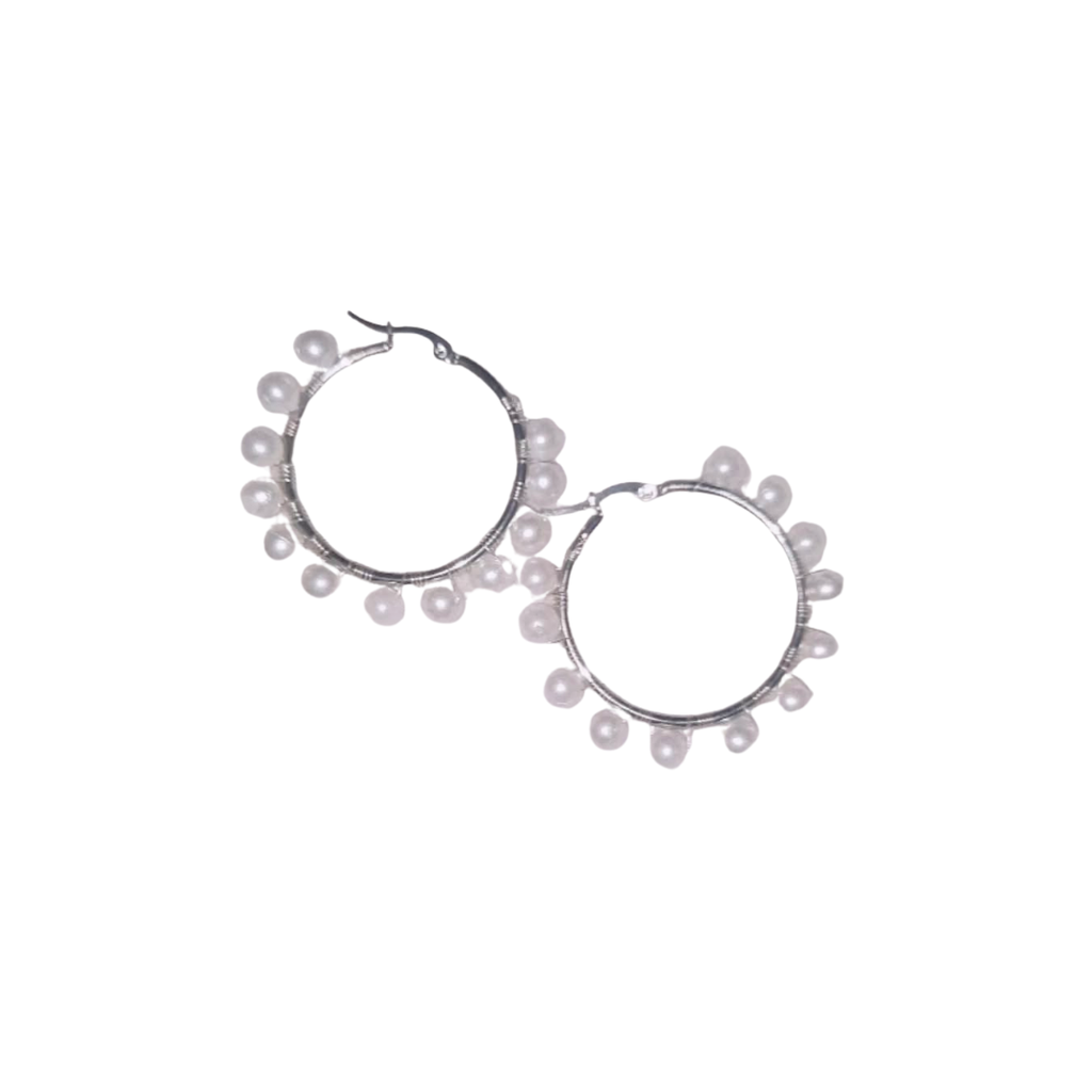 AROS DIJES PERLAS BLANCAS 40MM