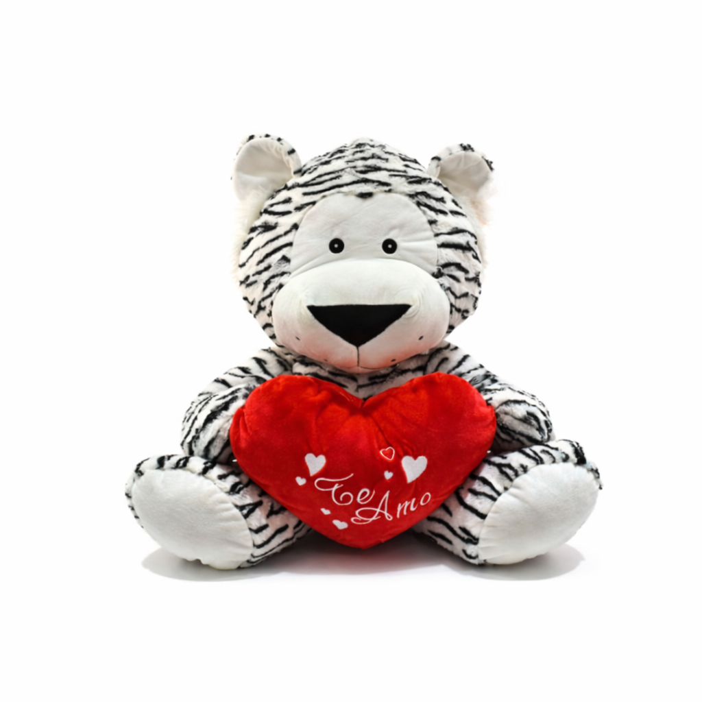 PELUCHE TIGRE CON CORAZON TE AMO
