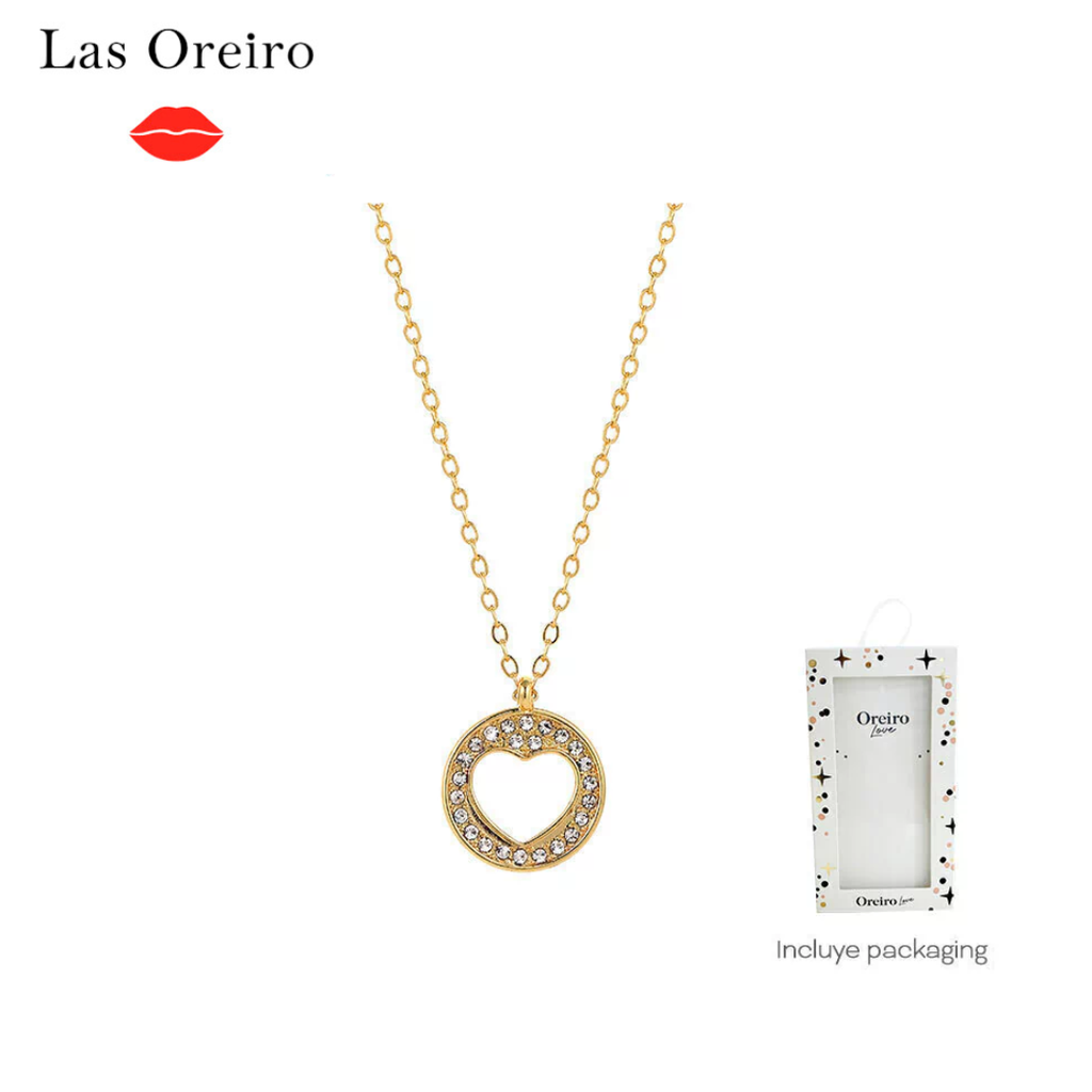 COLLAR LAS OREIRO CORAZON STRASS CON PACKAGING