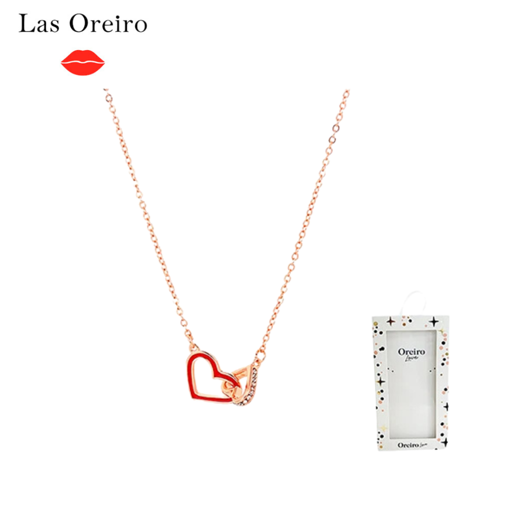 COLLAR DOBLE CORAZON CON PACKAGING