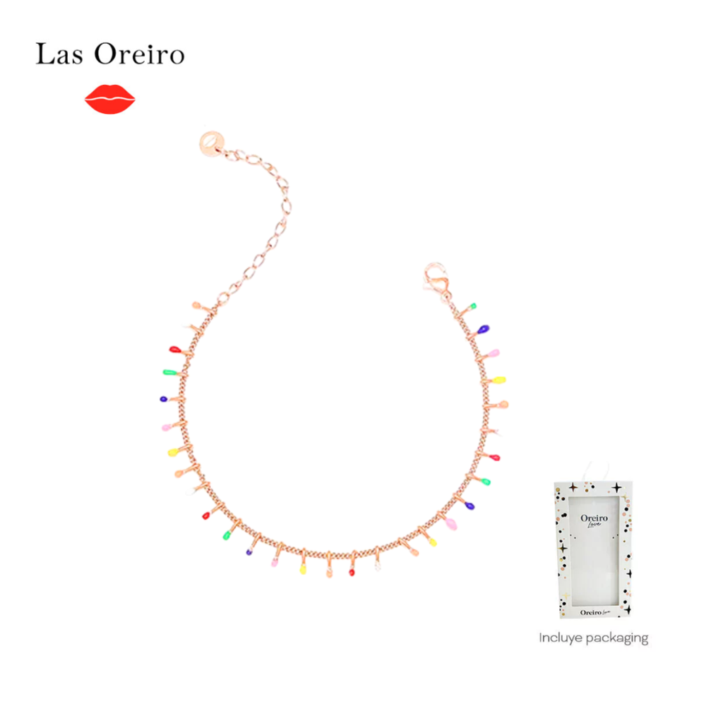 PULSERA LAS OREIRO COLORES  CON PACKAGING
