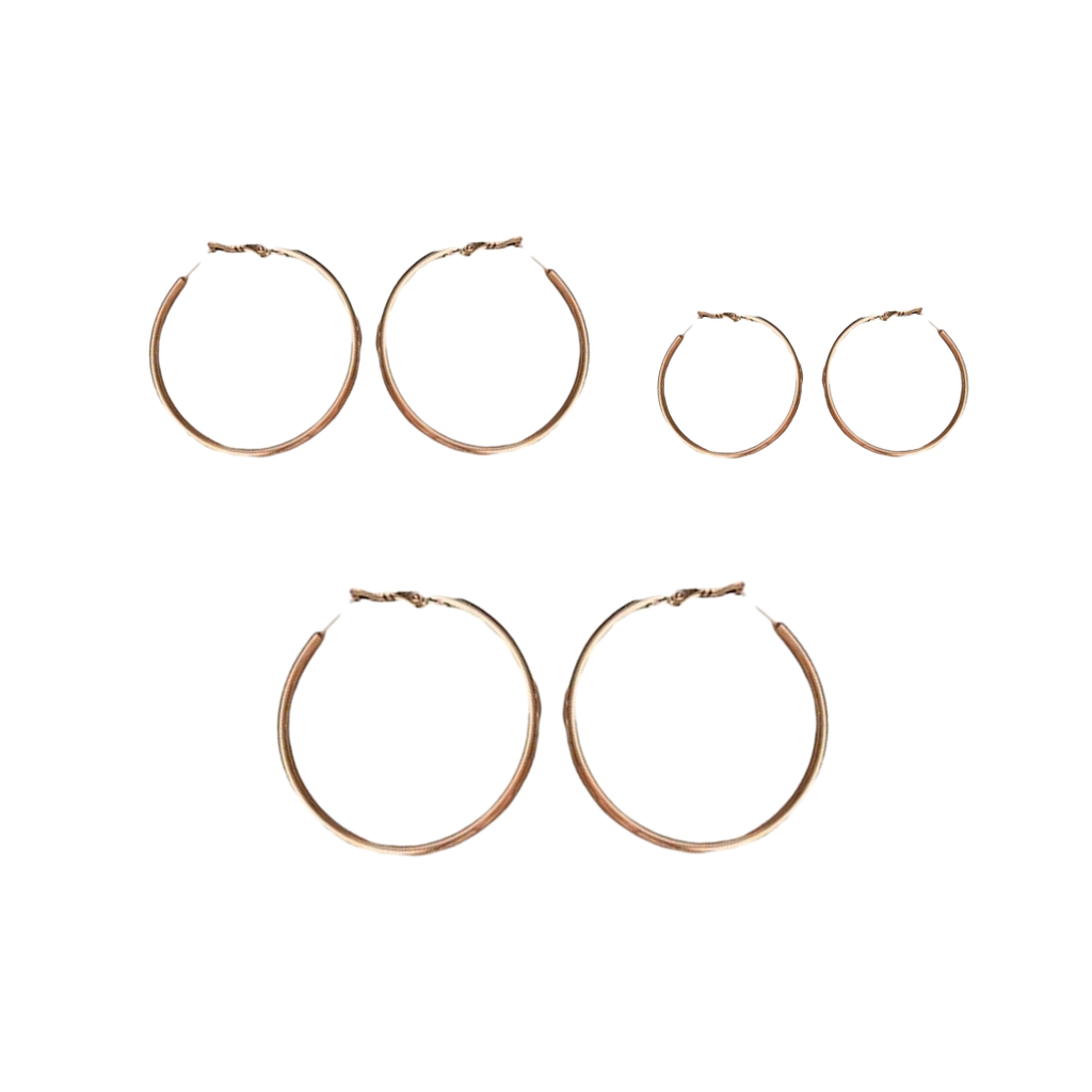 SET DE AROS ARGOLLA X3 DORADO