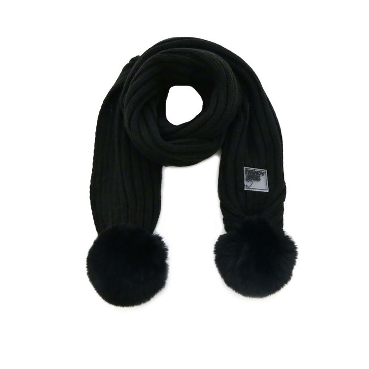 BUFANDA LISA CON POM PON