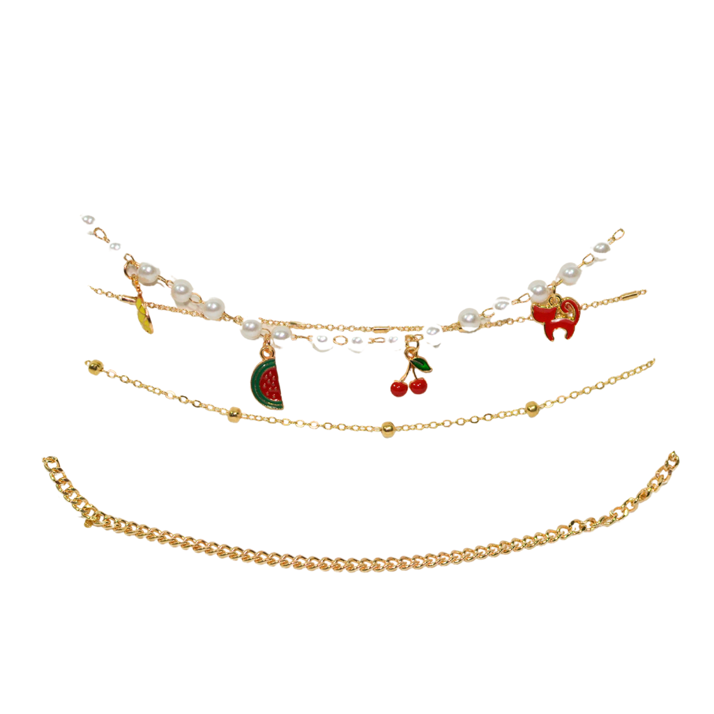 SET DE COLLARES DIJES Y PERLAS