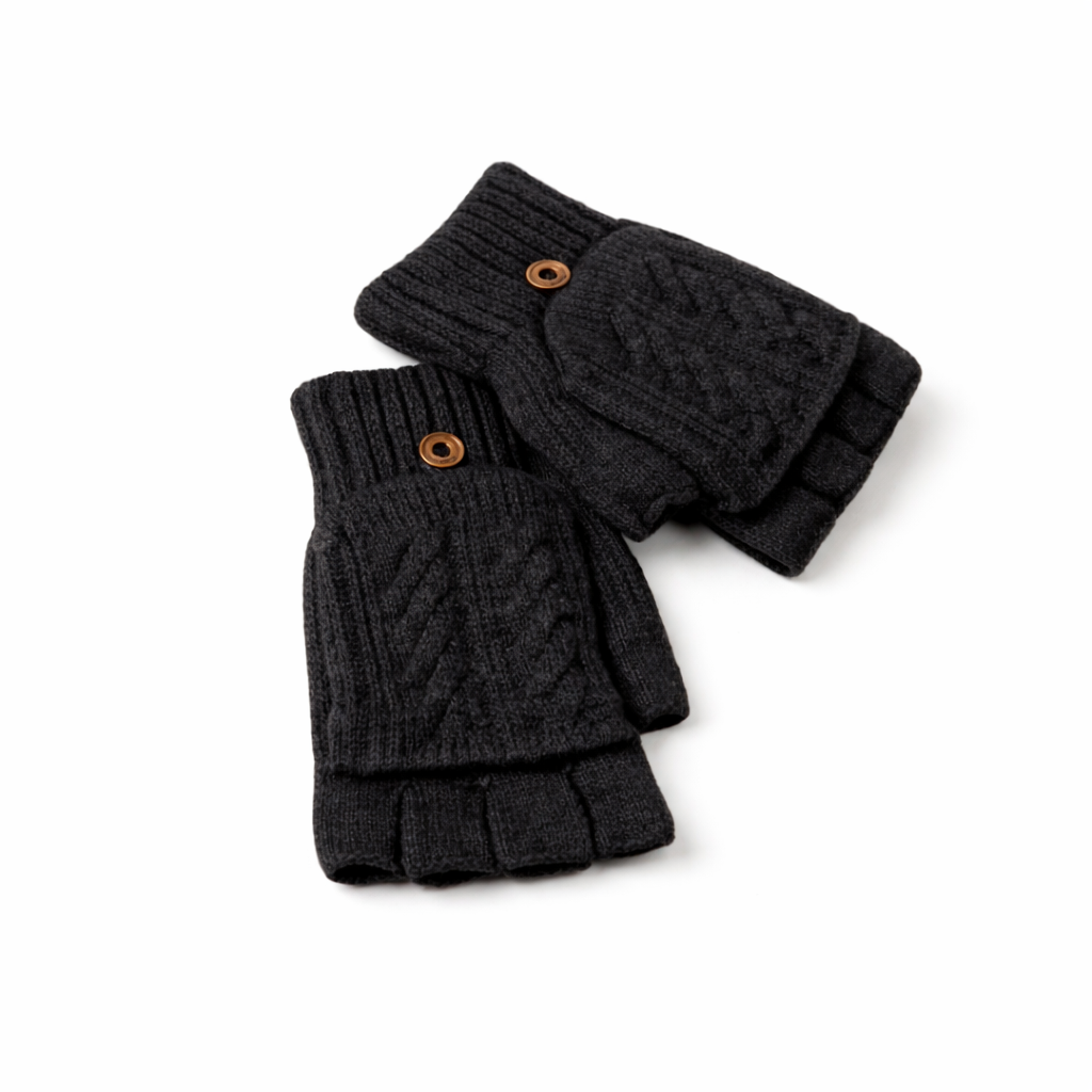 GUANTES MITON TRENZADO CON BOTON