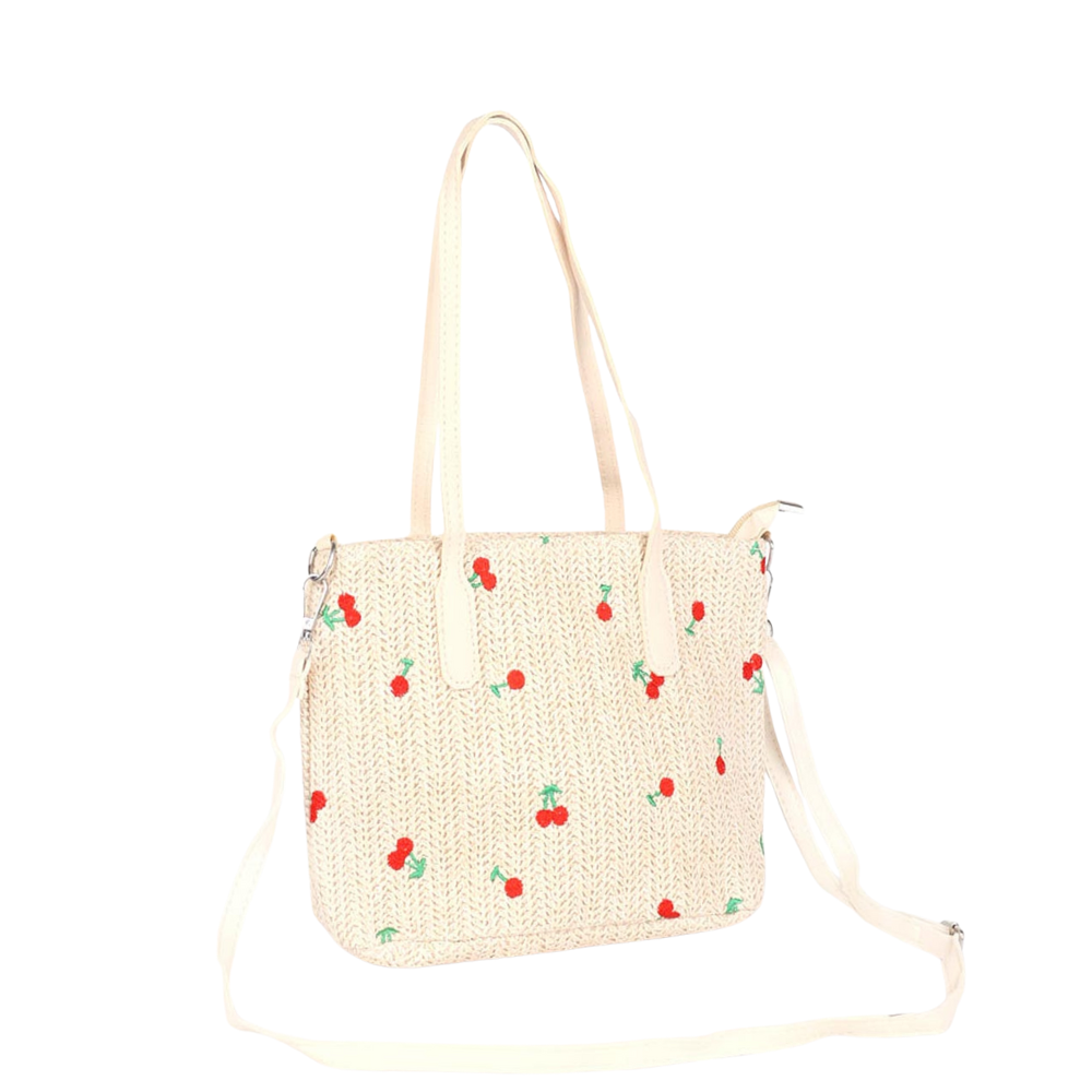 CARTERA BOLSO DE RAFIA CHICO CHERRY