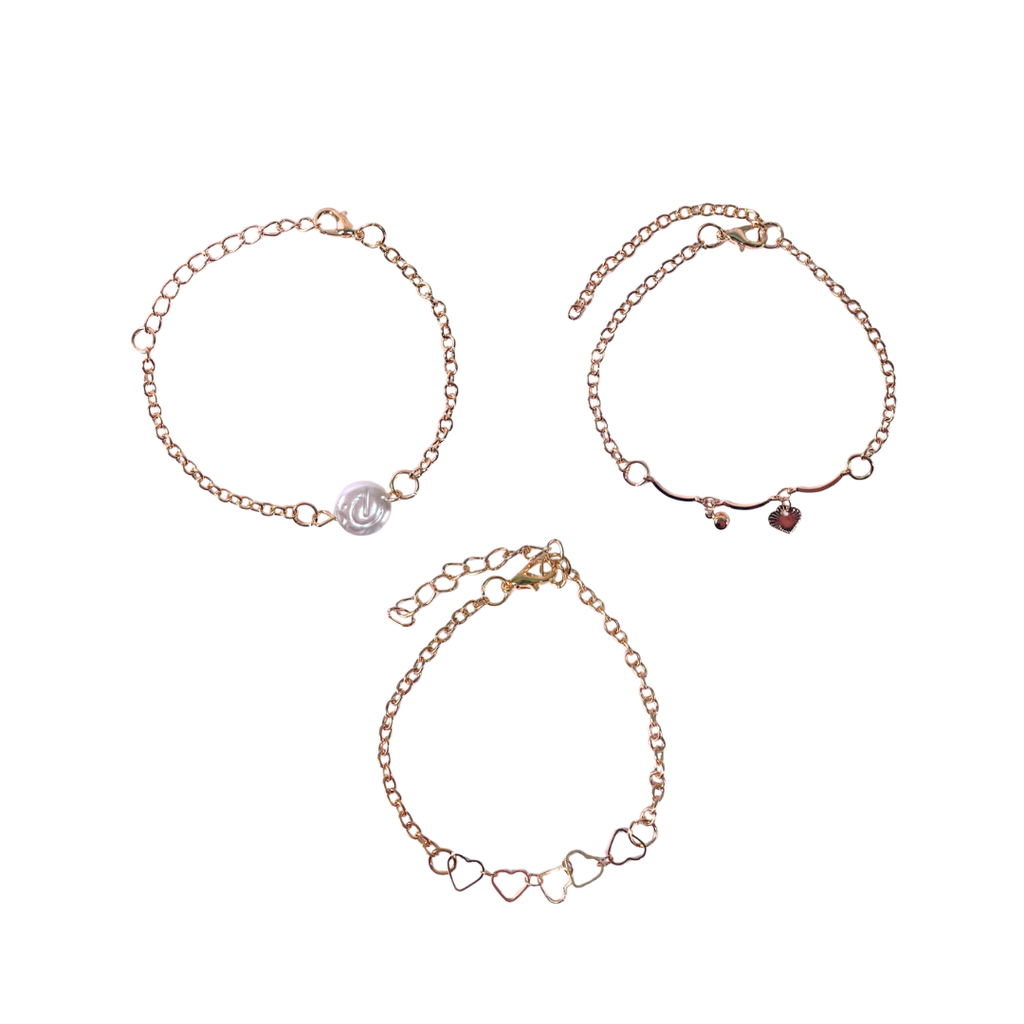 SET DE PULSERA X3 CON DIJE CORAZON