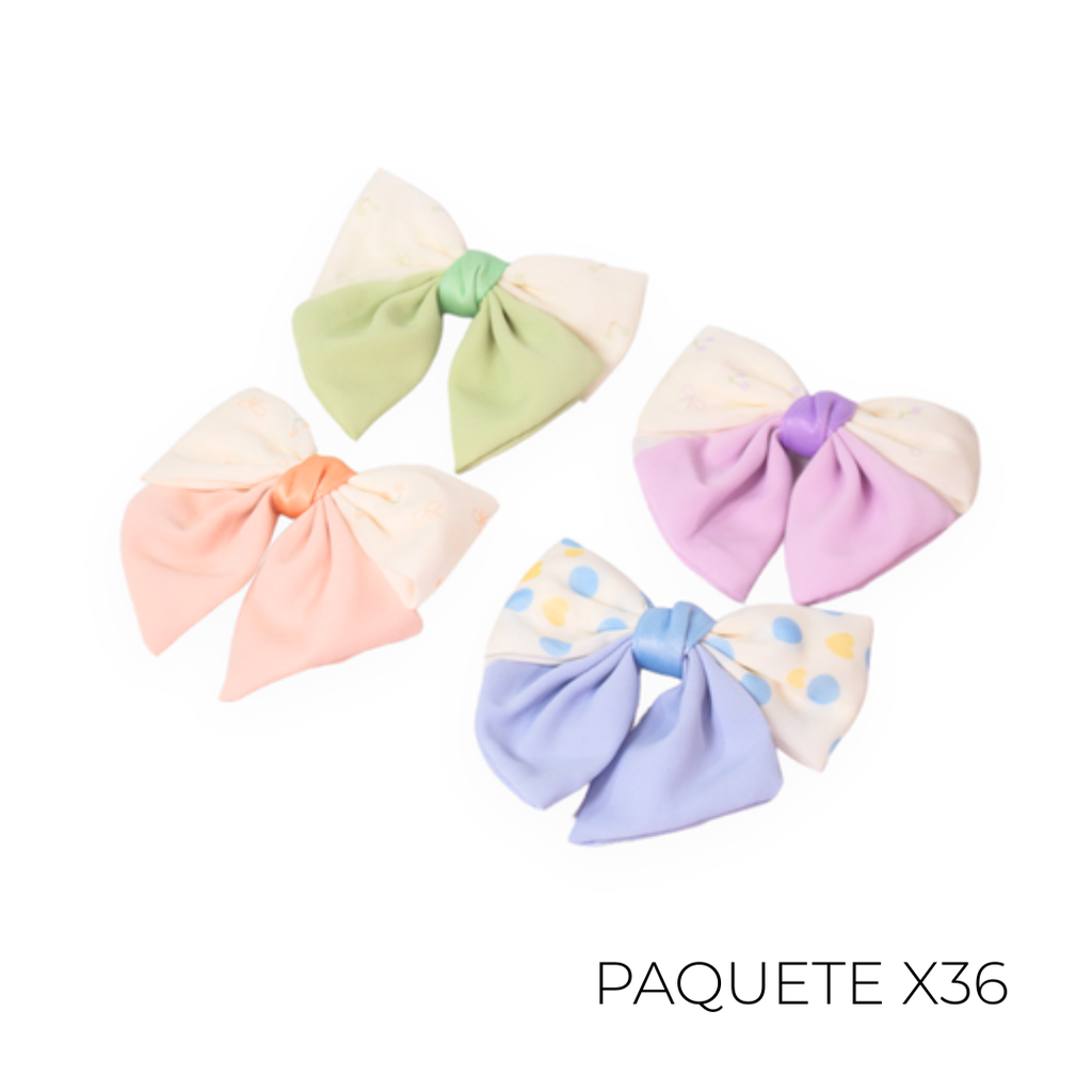 BROCHE HEBILLA DE MOÑO ESTAMPADO X36