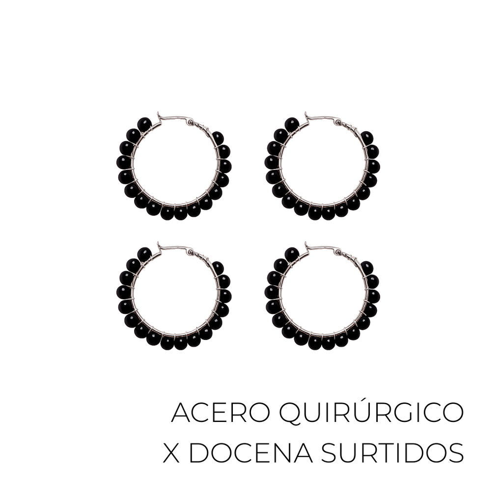 AROS ARGOLLA ACERO QUIRURGICO PIEDRAS X12