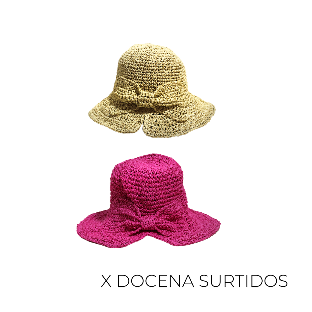 SOMBRERO CAPELINA DE RAFIA X12