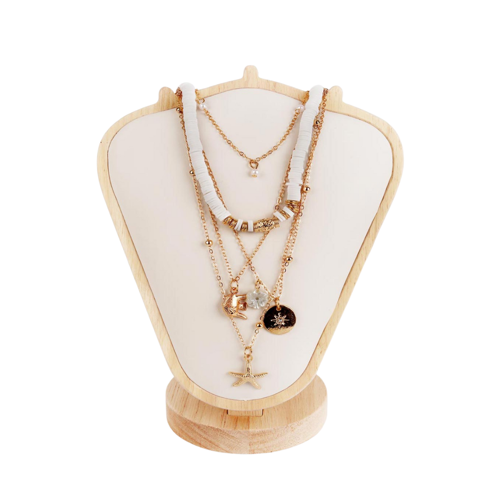 COLLAR MULTICADENA + CANUTILLOS Y DIJES