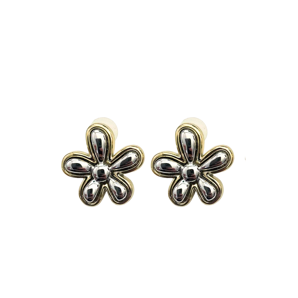 AROS CON PASANTE FLOR METALIZADA