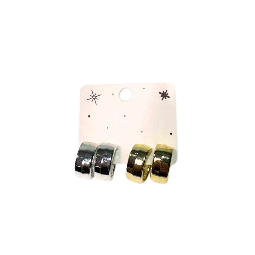 AROS ARGOLLA X2 DORADO Y PLATEADO