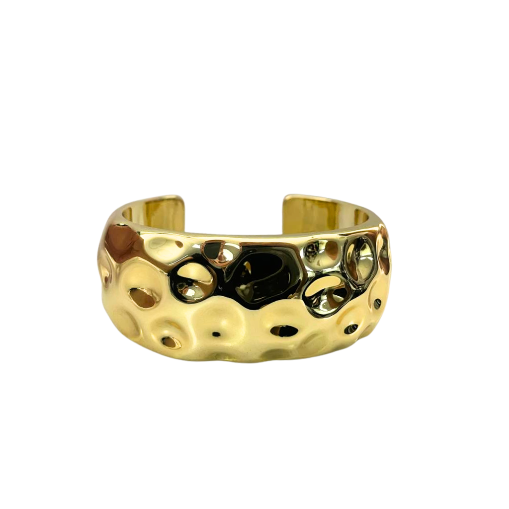 BRAZALETE ANCHO METALICO RELIEVE