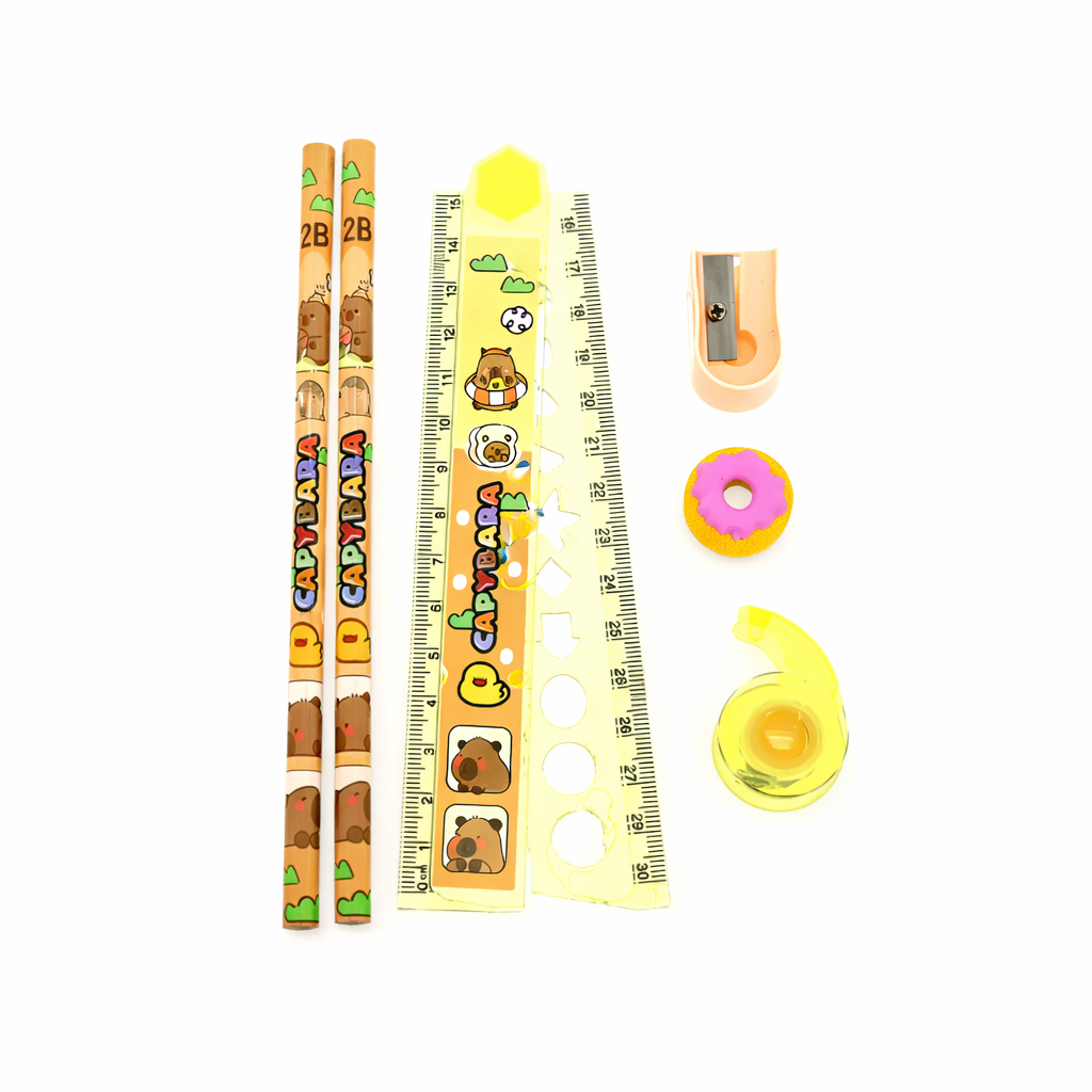 SET LAPIZ + REGLA CAPIBARA TRENDY