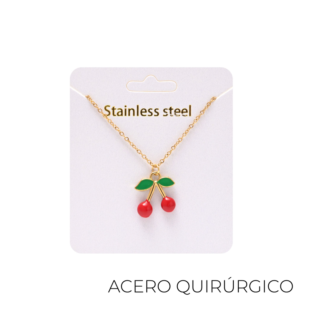 CADENA CON DIJE CHERRY ACERO QUIRURGICO