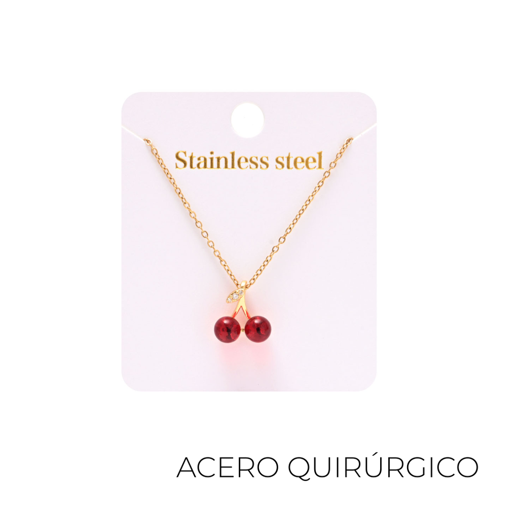 CADENA CON DIJE CHERRY ACERO QUIRURGICO