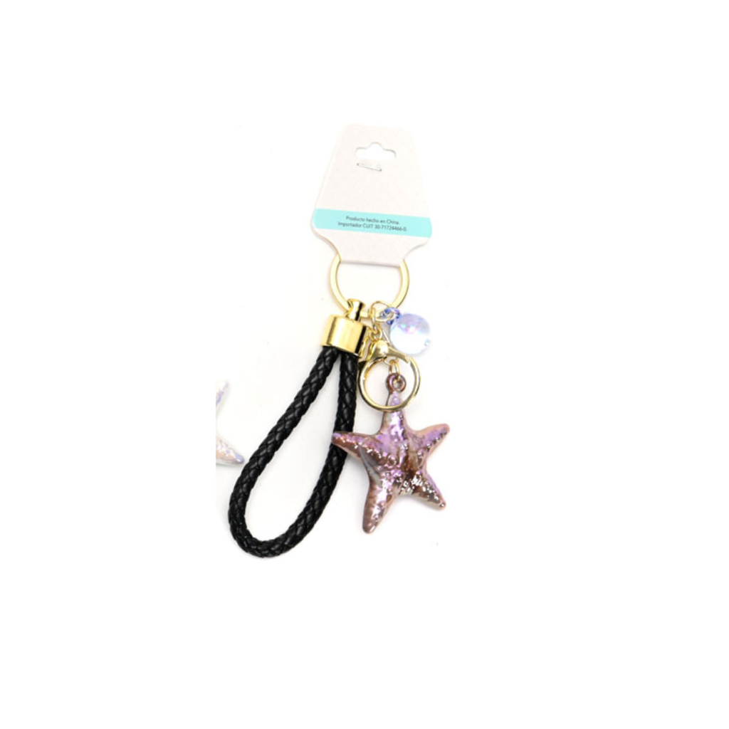 LLAVERO CHARM CON DIJE DE ESTRELLA
