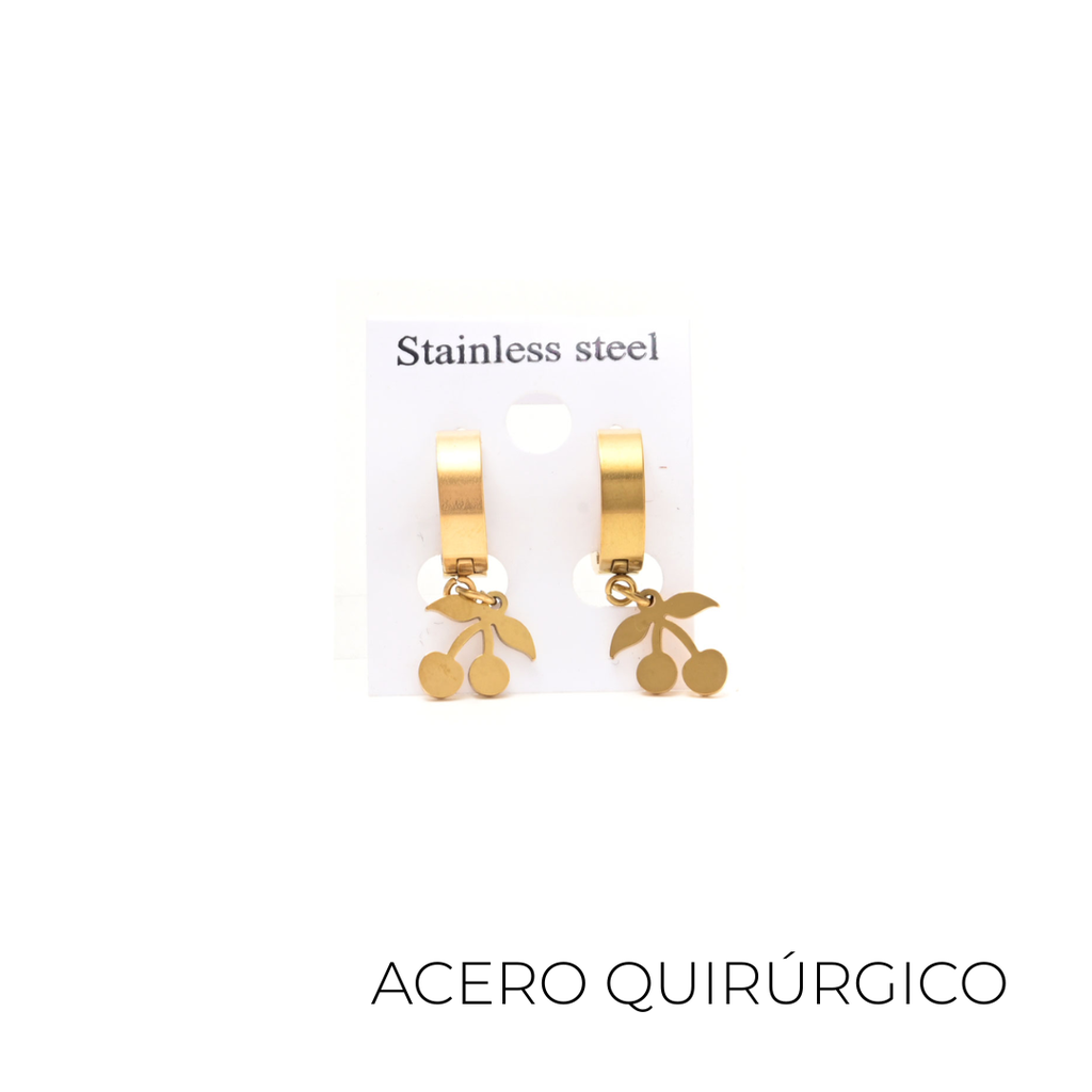AROS ARGOLLA DIJE CHERRY ACERO QUIRURGICO
