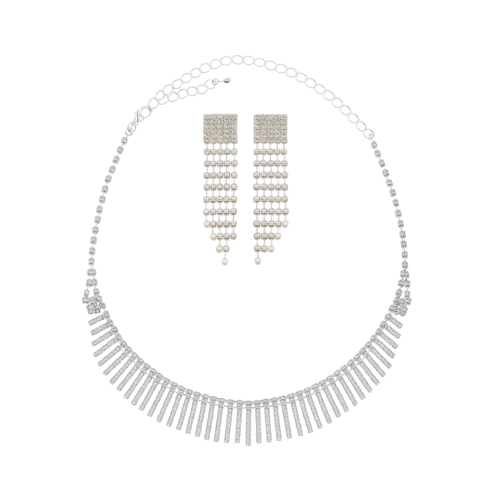 SET COLLAR + AROS STRASS COLGANTE