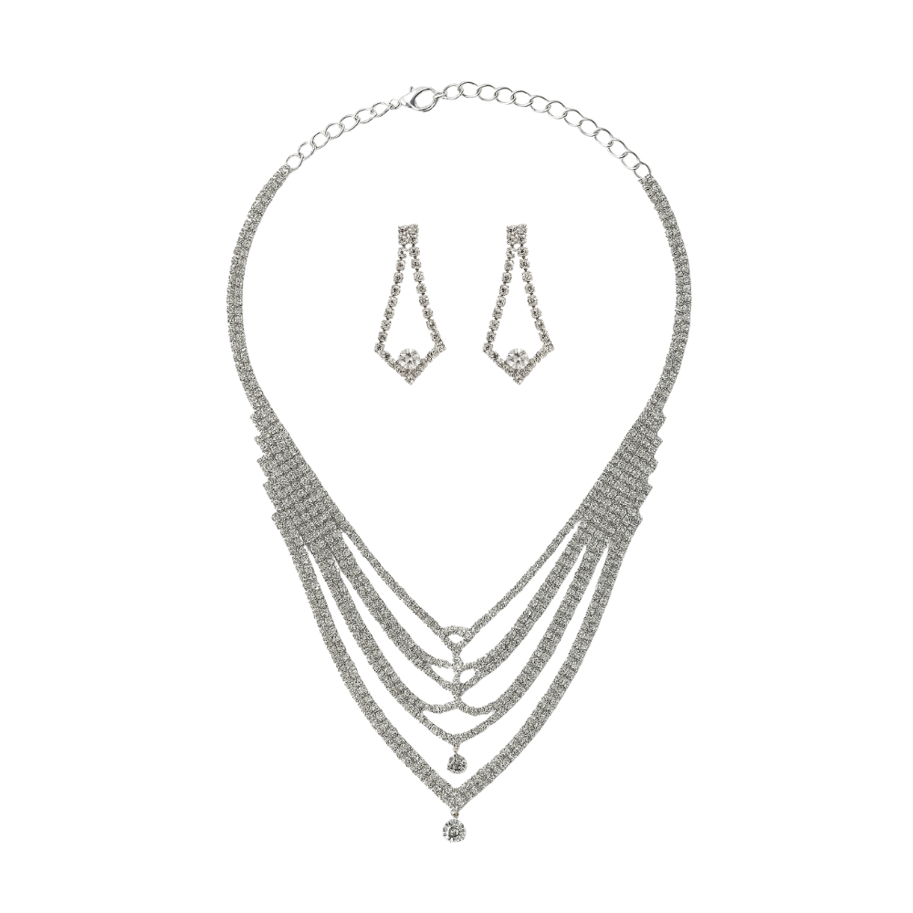 SET COLLAR + AROS STRASS MULTI CADENA