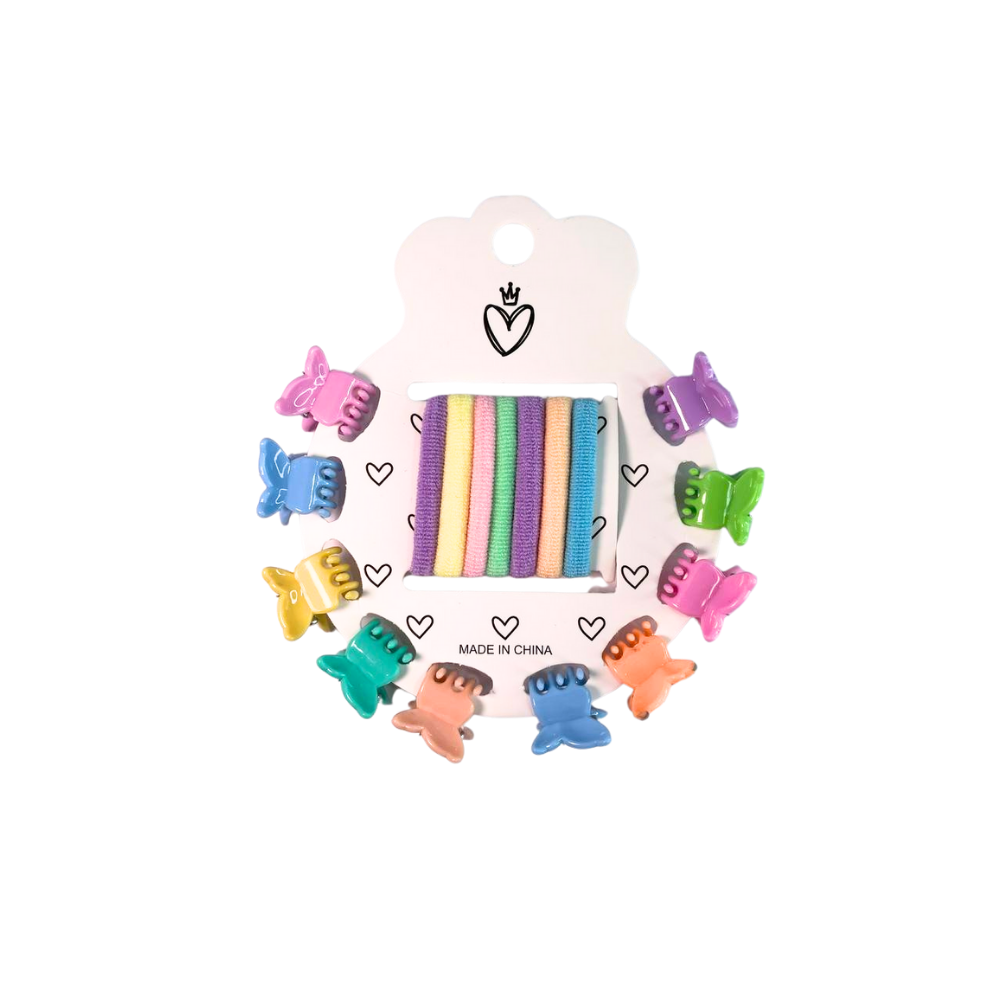 SET DE PELO COLOR PASTEL MARIPOSA