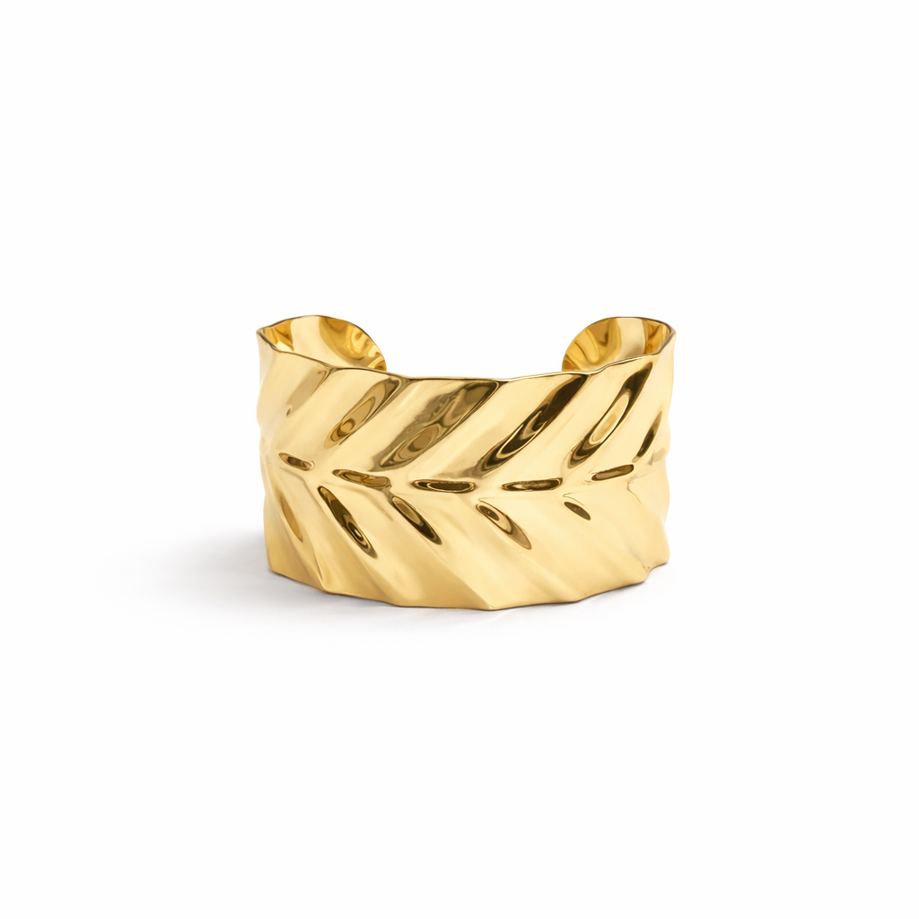 BRAZALETE ANCHO FORMA DE HOJA