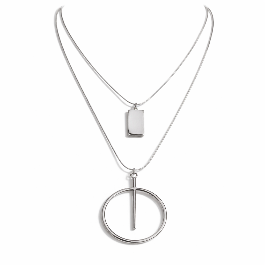 COLLAR DOBLE DIJE REDONDO MINIMAL