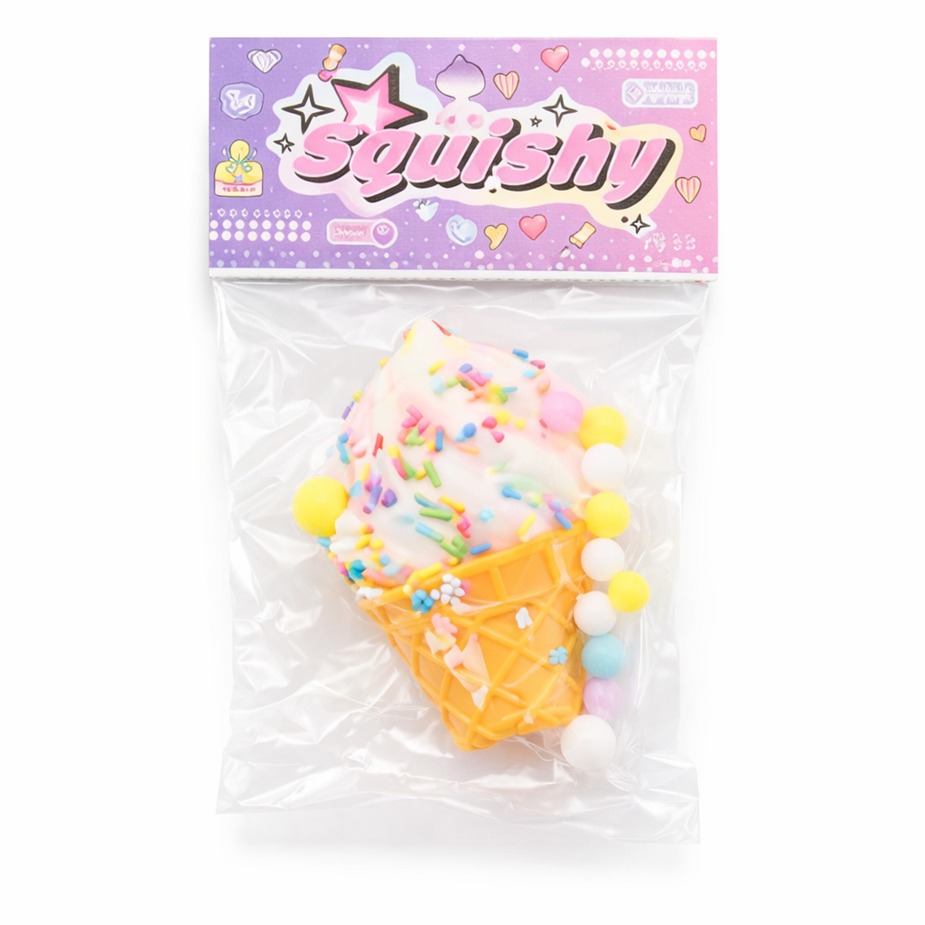 SQUISHY ICE CREAM CON POMPONES